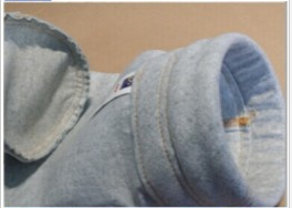 Polyester stripe anti-static needle felt with water and oil proof dust filter bag